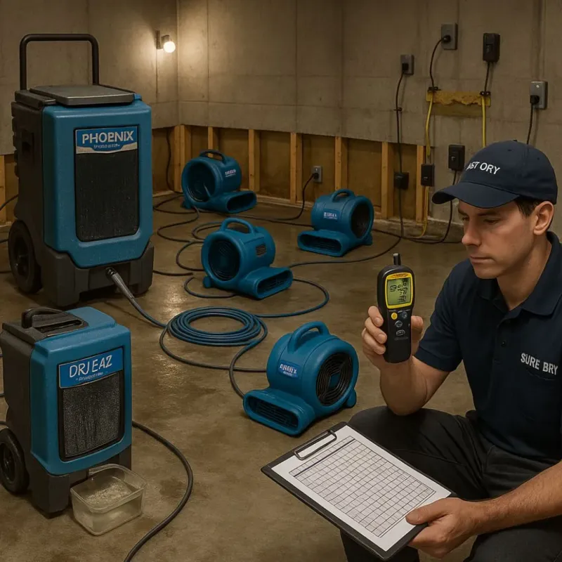 Structural Drying and Dehumidification process in Middletown, IN